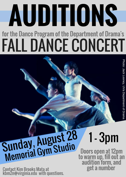 edit Audtions for the Fall Dance Concert