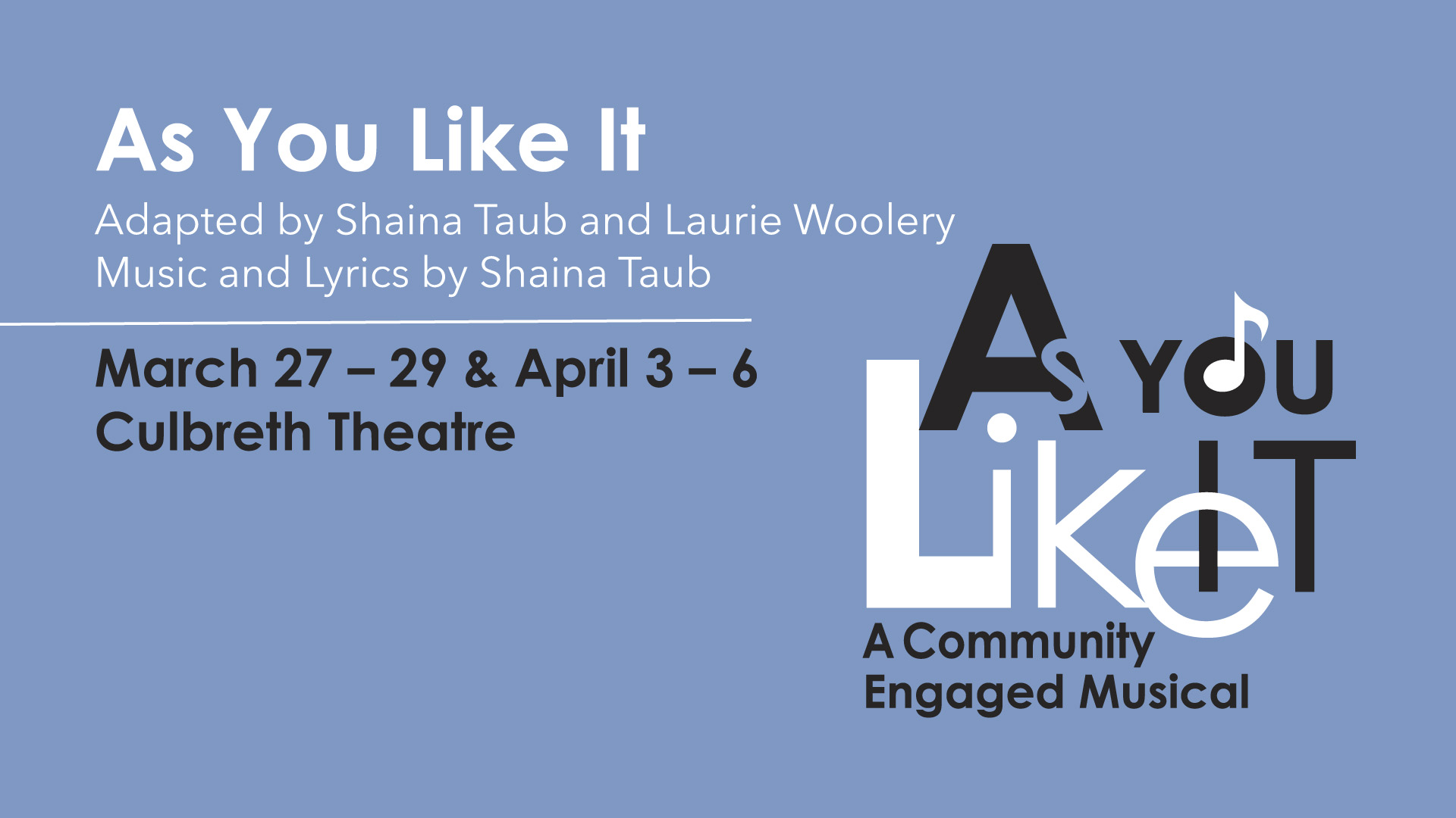 Text-based graphic for AS YOU LIKE IT