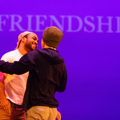 The character of Everybody greets Friendship.