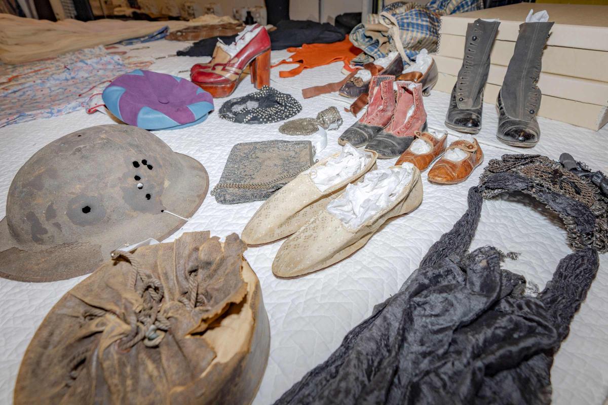 Some of the shoes and other items in the Historic Clothing Collection