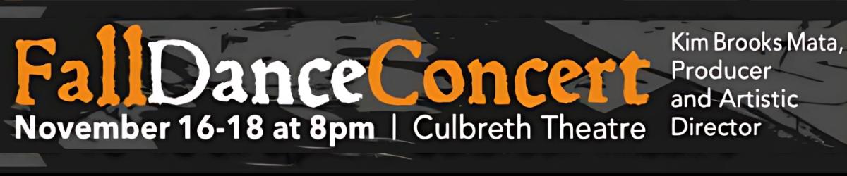 Dance Concert text on grayscale mottled background